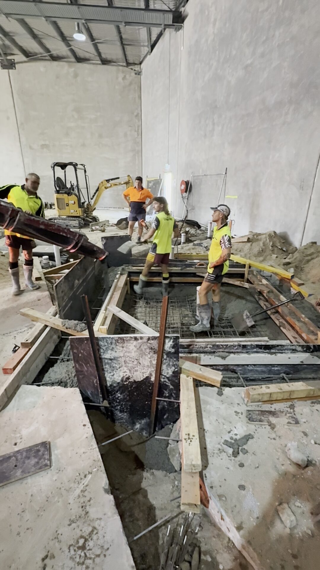 In-situ concrete works on site